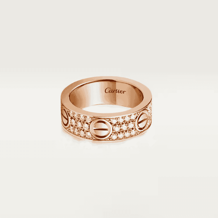 Round ring full diamond thick in rose gold