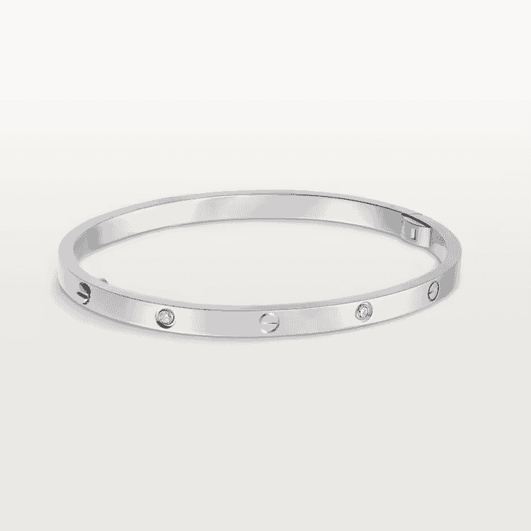 Round bangle slim 6 diamonds