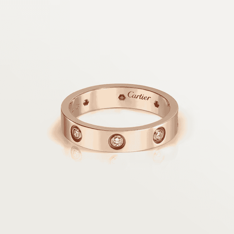 Round ring 8 diamond rose gold
