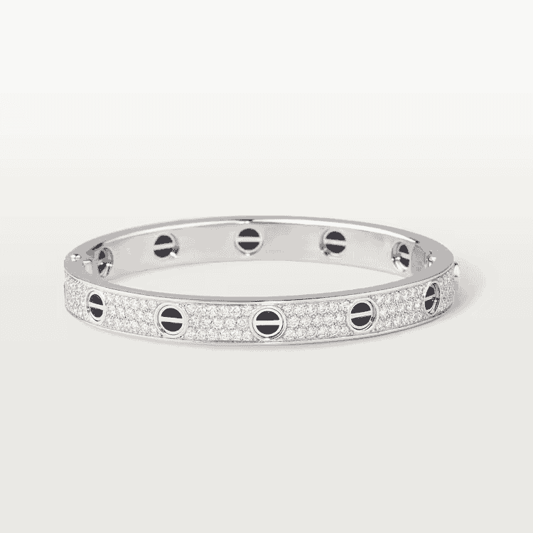 Round paved & ceramic bangle