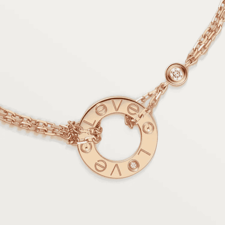 round bracelet 2 diamonds in rose gold