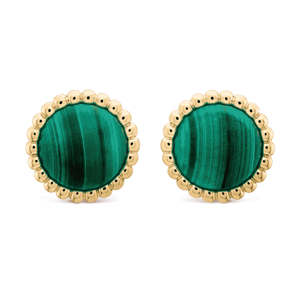Round malachite earrings